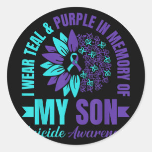 Adesivo Eu Visto Roxo Teal Em Memória Do Meu Filho Suicídi