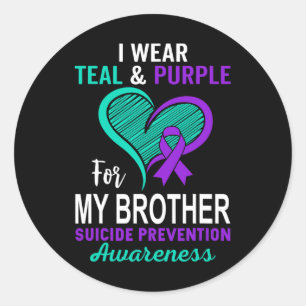 Adesivo Eu Visto Roxo Teal Em Memória Do Meu Irmão Suicídi