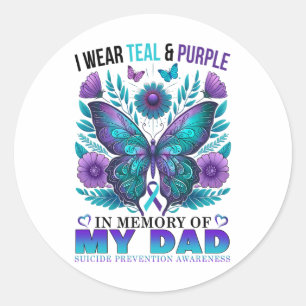 Adesivo Eu Visto Roxo Teal Em Memória Do Meu Pai Suicídio