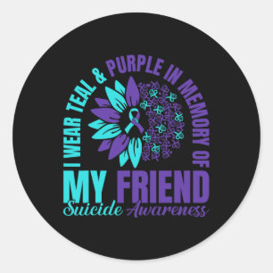 Adesivo Eu Visto Roxo Teal Em Memória Do Meu Suicídio Amig