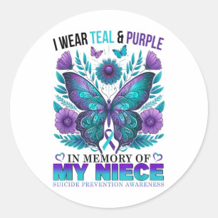 Adesivo Eu Visto Roxo Teal Em Memória Do Meu Suicídio Onze