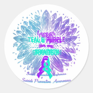 Adesivo Eu Visto Roxo Teal Para Prevenção Suicida De Neto