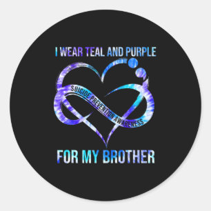 Adesivo Eu Visto Roxo Teal Para Prevenção Suicida Irmão