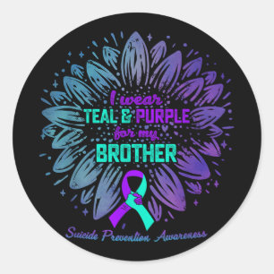 Adesivo Eu Visto Roxo Teal Para Prevenção Suicida Irmão