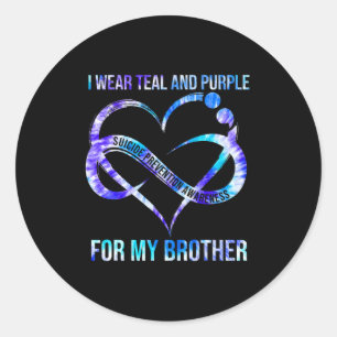 Adesivo Eu Visto Roxo Teal Para Prevenção Suicida Irmão