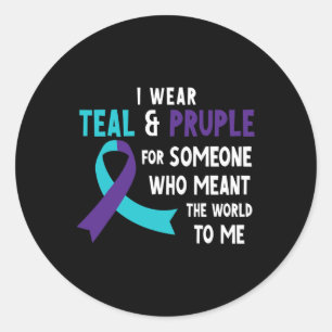 Adesivo Eu Visto Roxo Teal Por Alguém Que Preveja Suicídio
