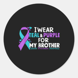 Adesivo Eu Visto Teal & Purple Para Meu Irmão Suicídio