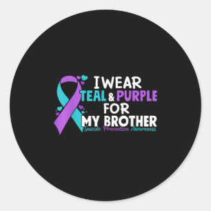 Adesivo Eu Visto Teal & Purple Para Meu Irmão Suicídio