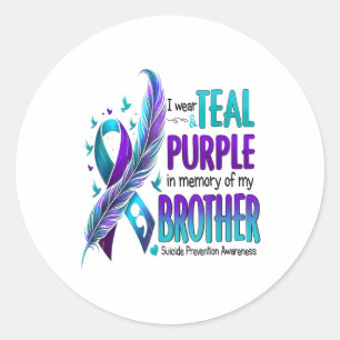 Adesivo Eu Visto Teal &amp; Purple Para Meu Irmão Suicídio