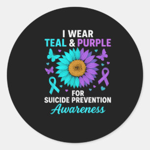 Adesivo Eu Visto Teal & Roxo Para A Prevenção Do Suicí