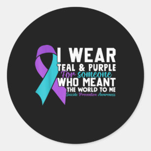 Adesivo Eu Visto Teal & Roxo Para Alguém Que Eu Amo Su