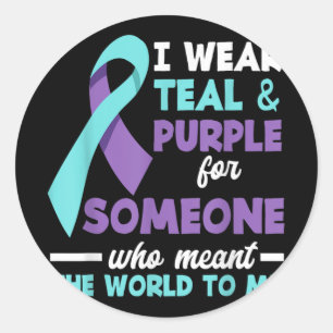 Adesivo Eu Visto Teal & Roxo Para Alguém Que Eu Amo Su