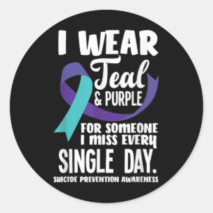 Adesivo Eu Visto Teal & Roxo Para Alguém Que Sinto Fal
