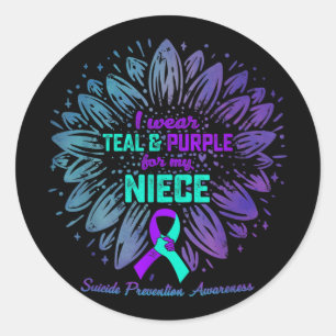 Adesivo Eu Visto Teal &amp; Roxo Para Evitar Suicídio Da O