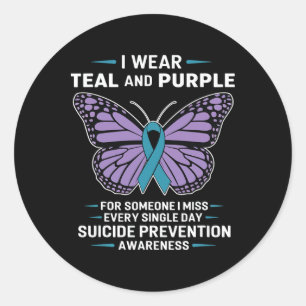 Adesivo Eu Visto Teal E Puro Suicídio Sensibilização Menta