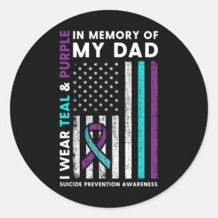 Adesivo Eu Visto Teal E Roxo Em Memória Do Meu Suicídio Pa