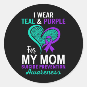 Adesivo Eu Visto Teal E Roxo Em Memória Do Suicídio Da Min