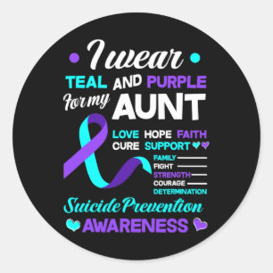 Adesivo Eu Visto Teal E Roxo Para A Minha Tia.