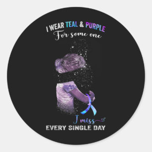 Adesivo Eu Visto Teal E Roxo Para A Prevenção Do Suicídio