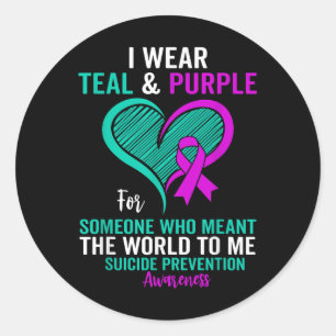 Adesivo Eu Visto Teal E Roxo Para A Prevenção Do Suicídio