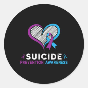 Adesivo Eu Visto Teal E Roxo Para A Prevenção Do Suicídio
