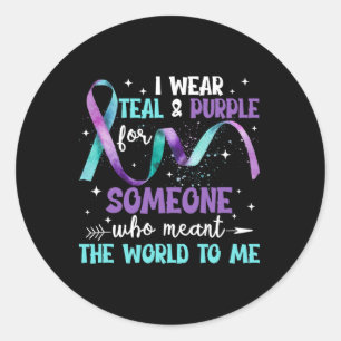 Adesivo Eu Visto Teal E Roxo Para Alguém Que Eu Amo Suicíd