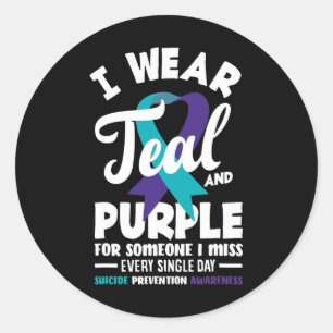 Adesivo Eu Visto Teal E Roxo Para Alguém Que Eu Sinto Falt