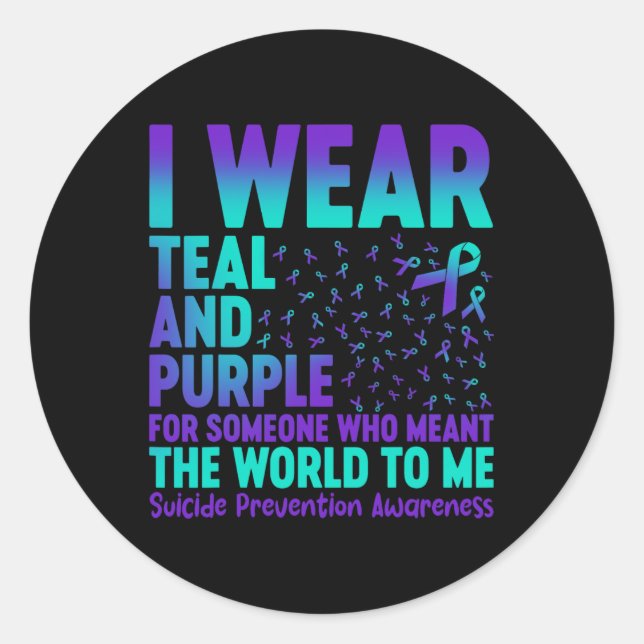 Adesivo Eu Visto Teal E Roxo Para Alguém Que Quer Dizer O  (Frente)