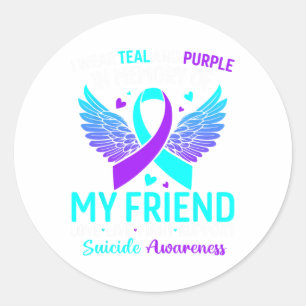Adesivo Eu Visto Teal E Roxo Para Minha Amiga Preve Suicíd