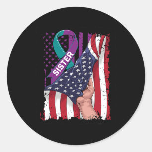 Adesivo Eu Visto Teal E Roxo Para Minha Irmã Saber Suicídi