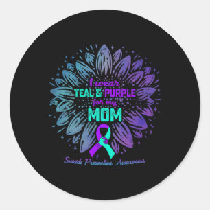 Adesivo Eu Visto Teal E Roxo Para Minha Mãe, Suicídio Prev