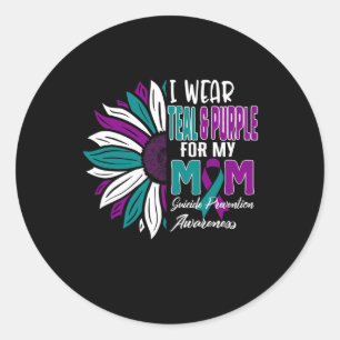 Adesivo Eu Visto Teal E Roxo Para Minha Mãe, Suicídio Prev
