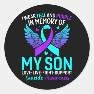 Adesivo Eu Visto Teal E Roxo Para O Meu Filho Suicida Prev