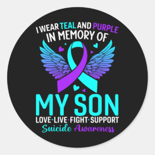 Adesivo Eu Visto Teal E Roxo Para O Meu Filho Suicida Prev
