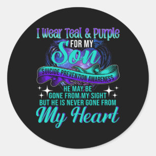 Adesivo Eu Visto Teal E Roxo Para O Meu Filho Suicida Prev