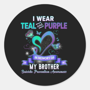 Adesivo Eu Visto Teal E Roxo Para O Meu Irmão Suicida Ante