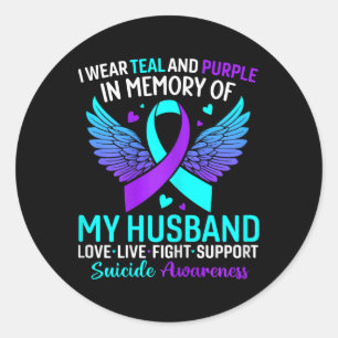 Adesivo Eu Visto Teal E Roxo Para O Meu Marido.