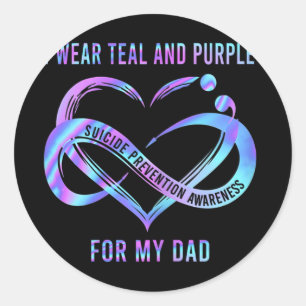 Adesivo Eu Visto Teal E Roxo Para O Meu Suicídio De Fita D