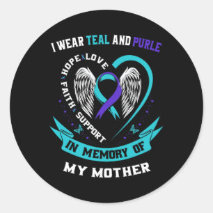 Adesivo Eu Visto Teal E Roxo Pela Minha Mãe Suicídio A