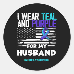 Adesivo Eu Visto Teal E Roxo Pelo Meu Husbynn Suicídio Em