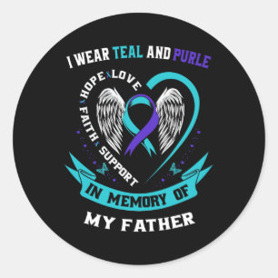 Adesivo Eu Visto Teal E Roxo Pelo Meu Pai Pai Suicídio A
