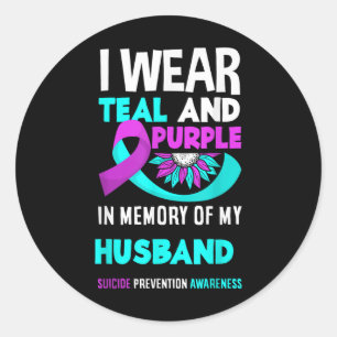 Adesivo Eu Visto Teal E Roxo Pelo Meu Suicídio Do Marido A
