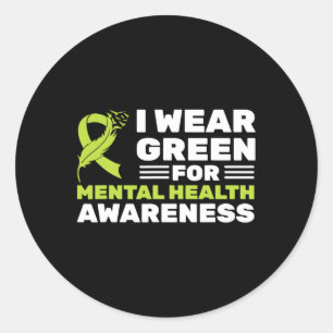 Adesivo Eu Visto Verde Para A Consciência Mental Da Saúde 