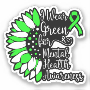 Adesivo Eu Visto Verde Para A Consciência Mental Legal
