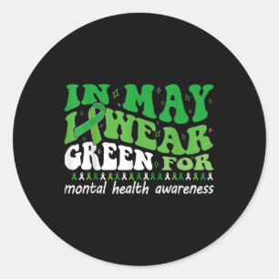 Adesivo Eu Visto Verde Para A Consciência Mental Média Gro