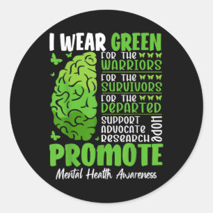 Adesivo Eu Visto Verde Para O Apoio À Sensibilização Para