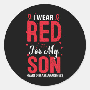Adesivo Eu Visto Vermelho Para Meu Filho Doença Cardíaca M