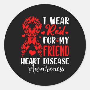 Adesivo Eu Visto Vermelho Para Minha Amiga Doença Cardíaca