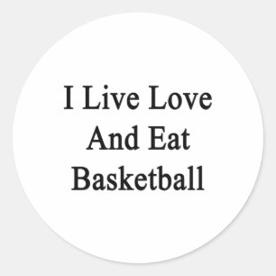Adesivo Eu Vivo Com Amor E Coma Basquete