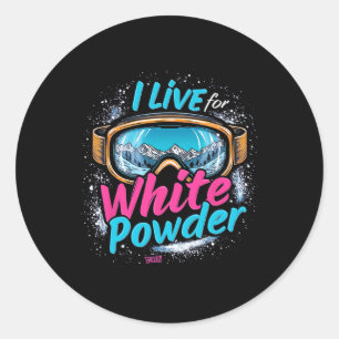Adesivo Eu Vivo Por Um Goggle Branca De Esqui De Neve